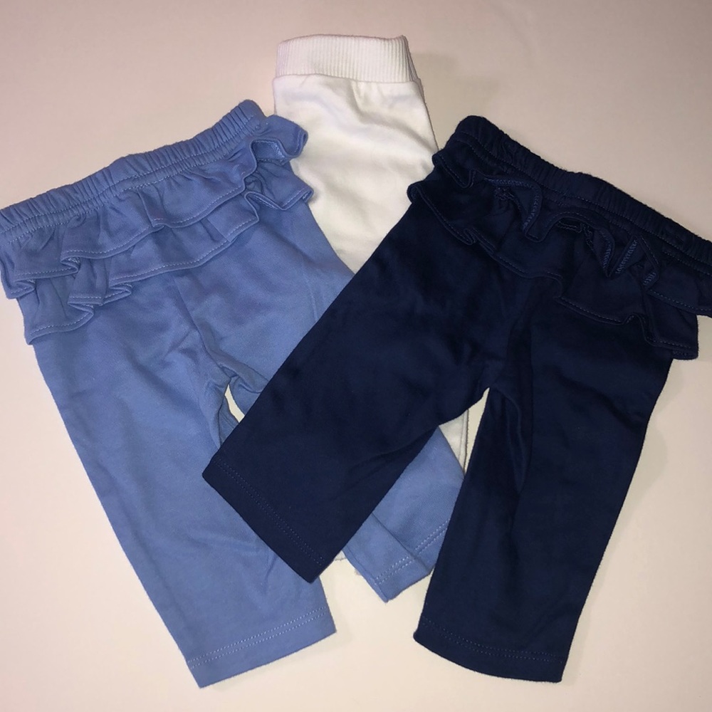 3 piece pants with ruffles